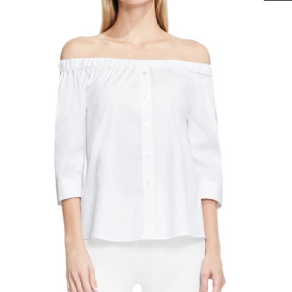 Vince Camuto off shoulder bottom down white top
